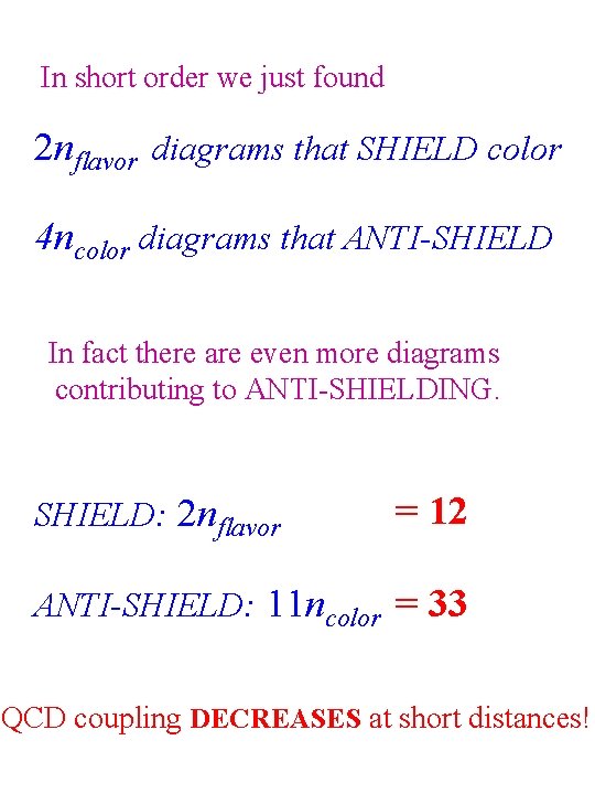 In short order we just found 2 nflavor diagrams that SHIELD color 4 ncolor