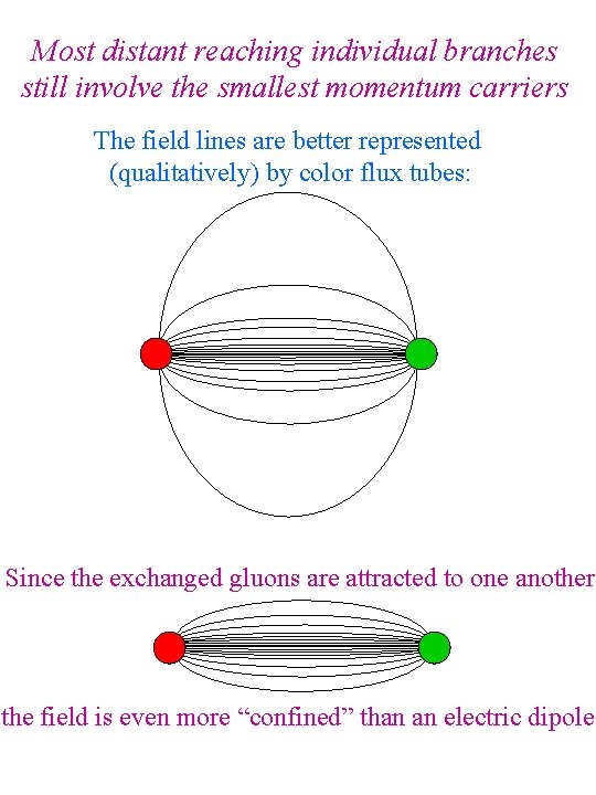 Most distant reaching individual branches still involve the smallest momentum carriers The field lines