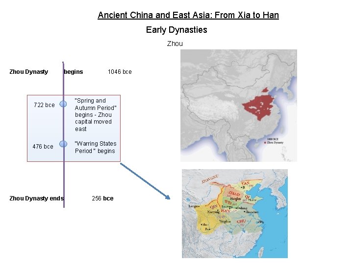 Ancient China and East Asia: From Xia to Han Early Dynasties Zhou Dynasty 722