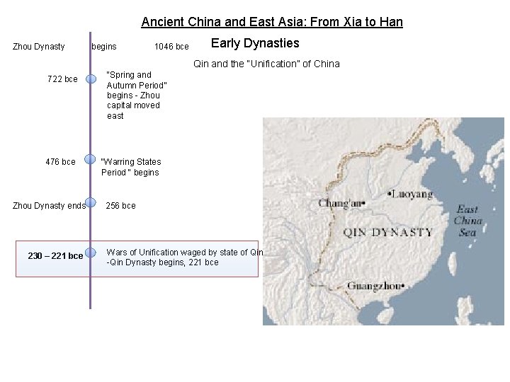 Ancient China and East Asia: From Xia to Han Zhou Dynasty begins 1046 bce