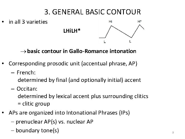 3. GENERAL BASIC CONTOUR • in all 3 varieties LHi. LH* basic contour in