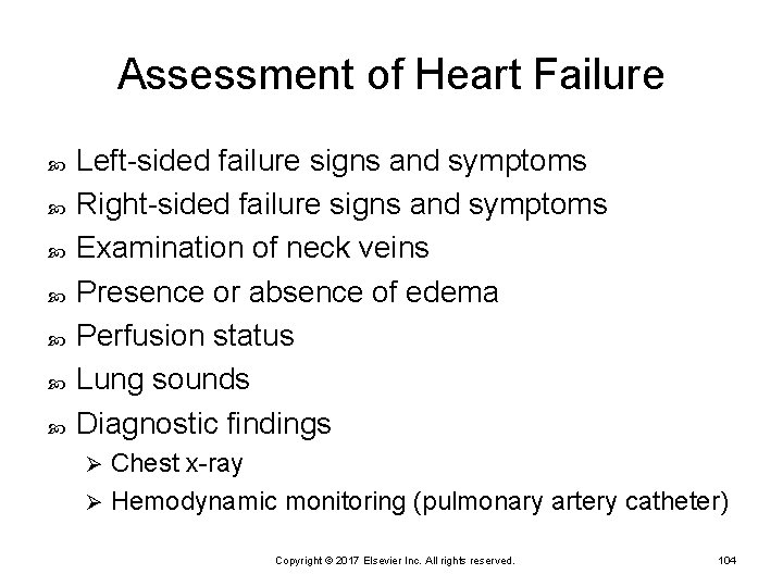 Assessment of Heart Failure Left-sided failure signs and symptoms Right-sided failure signs and symptoms