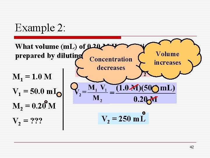 Example 2: What volume (m. L) of 0. 20 M HCl solution can be Example 2: What volume (m. L) of 0. 20 M HCl solution can be