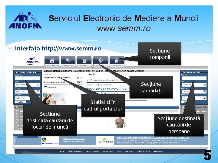 Serviciul Electronic de Mediere a Muncii www. semm. ro Interfața http: //www. semm. ro