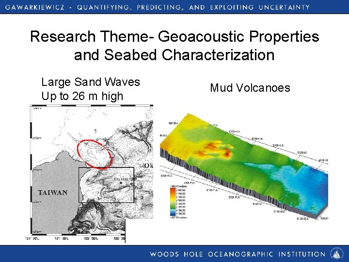 Research Theme- Geoacoustic Properties and Seabed Characterization Large Sand Waves Up to 26 m