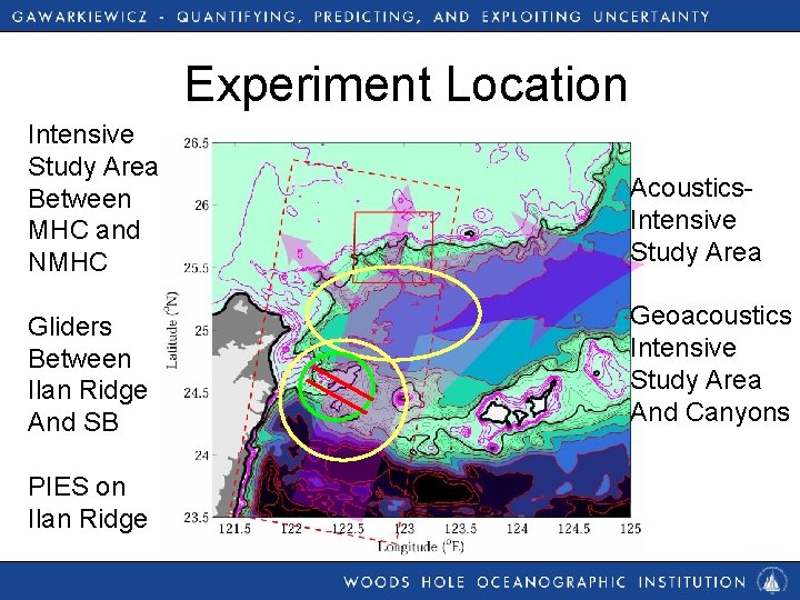 Experiment Location Intensive Study Area Between MHC and NMHC Acoustics. Intensive Study Area Gliders