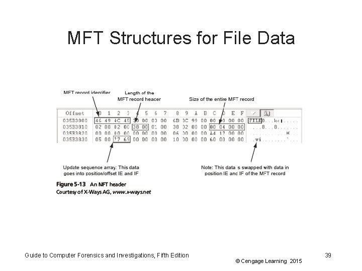 MFT Structures for File Data Guide to Computer Forensics and Investigations, Fifth Edition ©