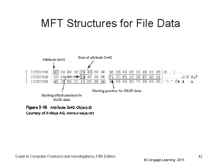 MFT Structures for File Data Guide to Computer Forensics and Investigations, Fifth Edition ©