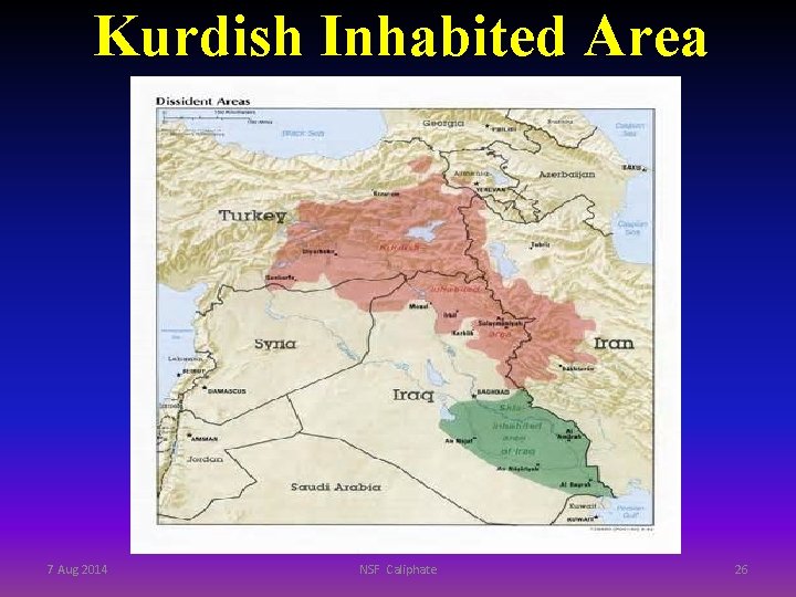 Kurdish Inhabited Area 7 Aug 2014 NSF Caliphate 26 