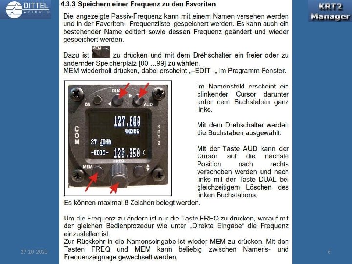 27. 10. 2020 Horst Baumann 6 