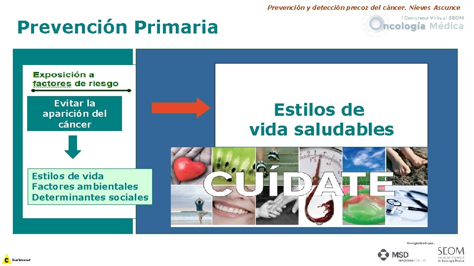 Prevención y detección precoz del cáncer. Nieves Ascunce Prevención Primaria Evitar la aparición del
