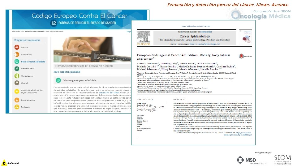 Prevención y detección precoz del cáncer. Nieves Ascunce 