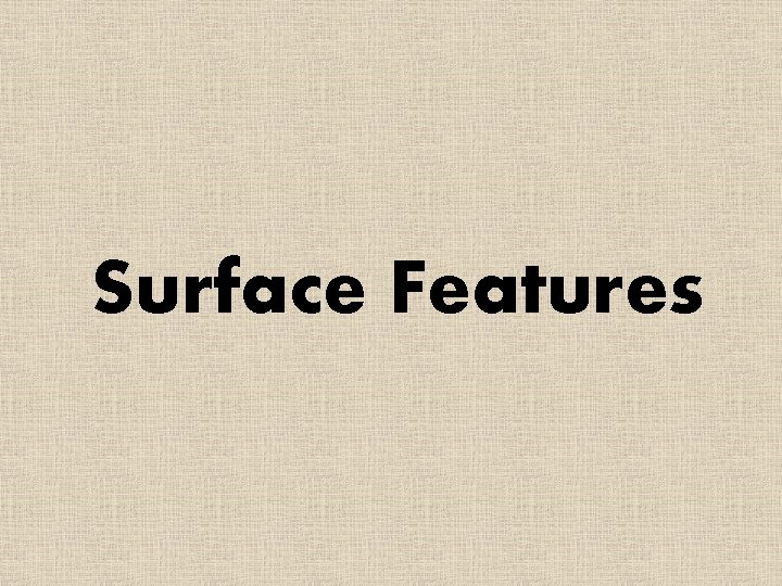 Surface Features 