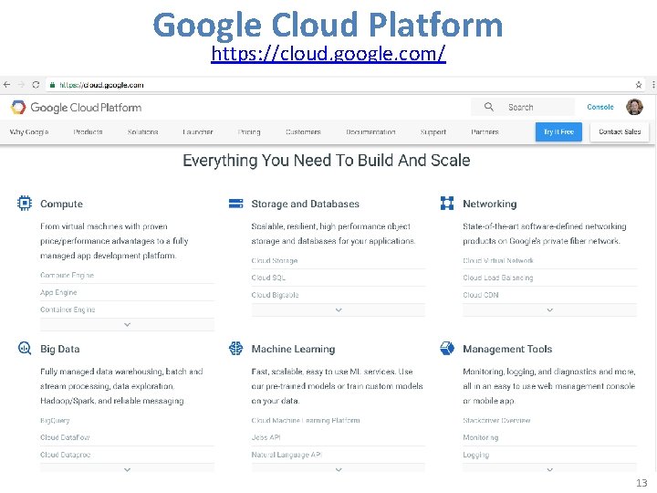 Google Cloud Platform https: //cloud. google. com/ 13 