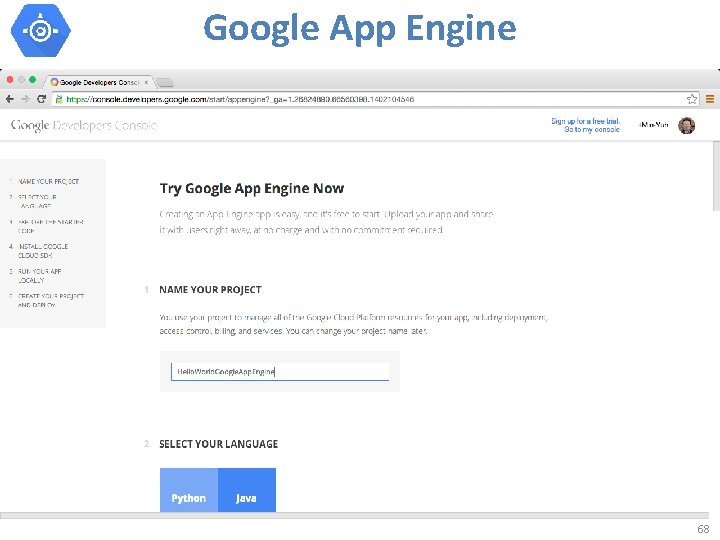 Google App Engine 68 