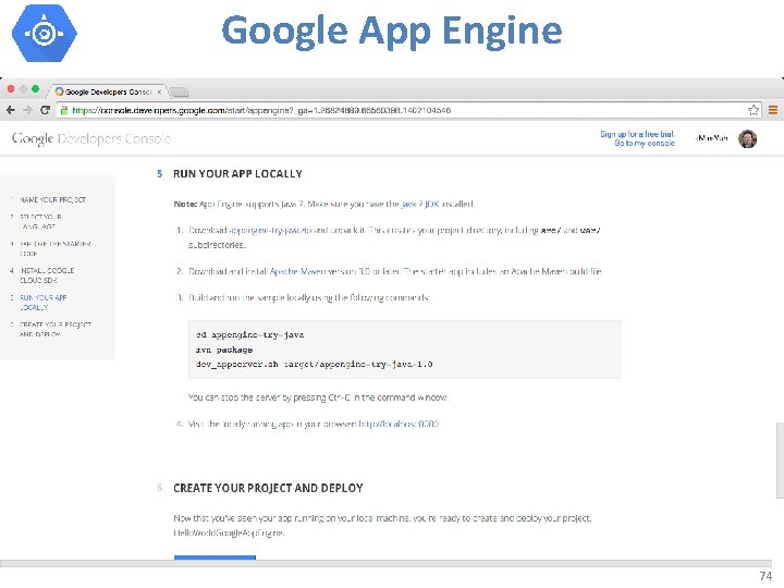 Google App Engine 74 