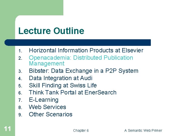 Lecture Outline 1. 2. 3. 4. 5. 6. 7. 8. 9. 11 Horizontal Information