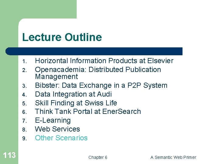 Lecture Outline 1. 2. 3. 4. 5. 6. 7. 8. 9. 113 Horizontal Information