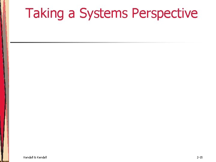 Taking a Systems Perspective Kendall & Kendall 2 -15 Taking a Systems Perspective Kendall & Kendall 2 -15