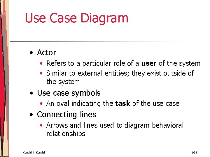 Use Case Diagram • Actor • Refers to a particular role of a user Use Case Diagram • Actor • Refers to a particular role of a user