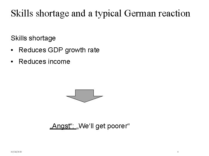 Skills shortage and a typical German reaction Skills shortage • Reduces GDP growth rate