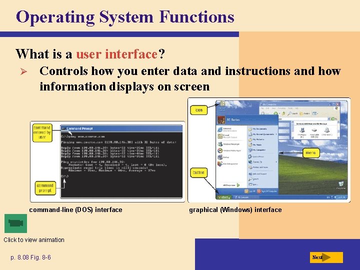 Operating System Functions What is a user interface? Ø Controls how you enter data Operating System Functions What is a user interface? Ø Controls how you enter data