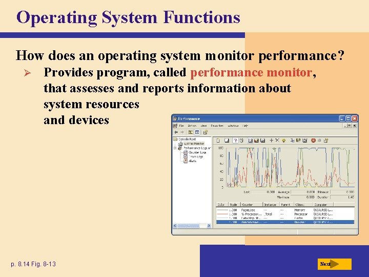 Operating System Functions How does an operating system monitor performance? Ø Provides program, called Operating System Functions How does an operating system monitor performance? Ø Provides program, called
