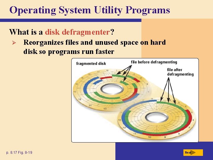Operating System Utility Programs What is a disk defragmenter? Ø Reorganizes files and unused Operating System Utility Programs What is a disk defragmenter? Ø Reorganizes files and unused