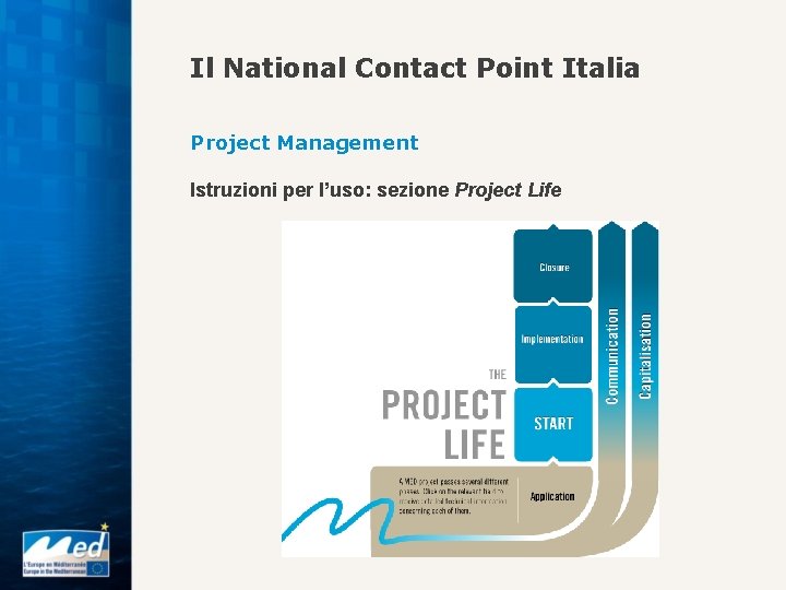 Il National Contact Point Italia Project Management Istruzioni per l’uso: sezione Project Life 