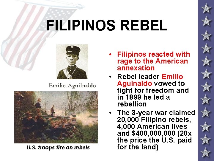 FILIPINOS REBEL U. S. troops fire on rebels • Filipinos reacted with rage to FILIPINOS REBEL U. S. troops fire on rebels • Filipinos reacted with rage to