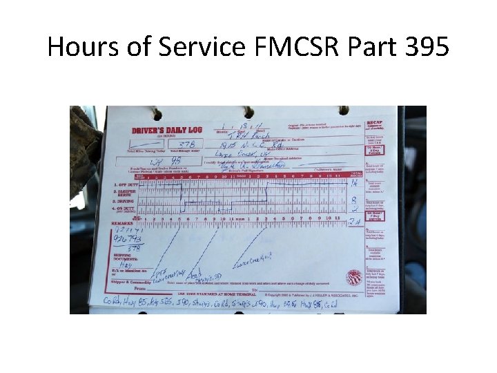 Hours of Service FMCSR Part 395 