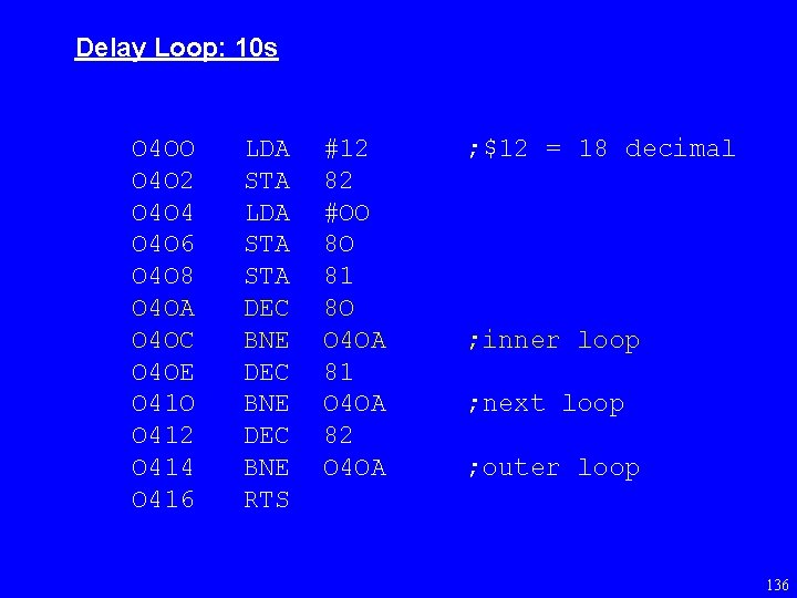 Delay Loop: 10 s O 4 OO O 4 O 2 O 4 O