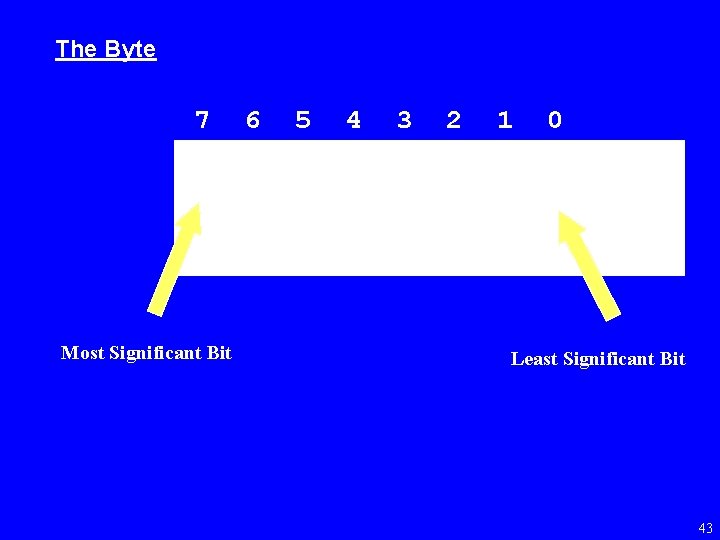 The Byte 7 Most Significant Bit 6 5 4 3 2 1 0 Least