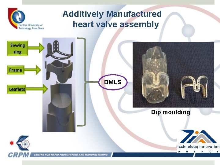 Additively Manufactured heart valve assembly DMLS Dip moulding 