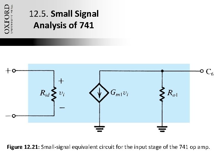 12. 5. Small Signal Analysis of 741 Figure The 12. 21: Small-signal equivalent circuit