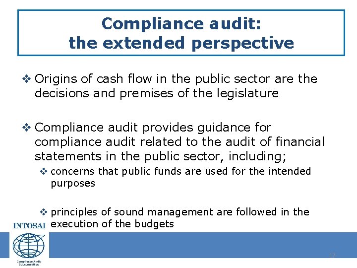 Compliance audit: the extended perspective v Origins of cash flow in the public sector
