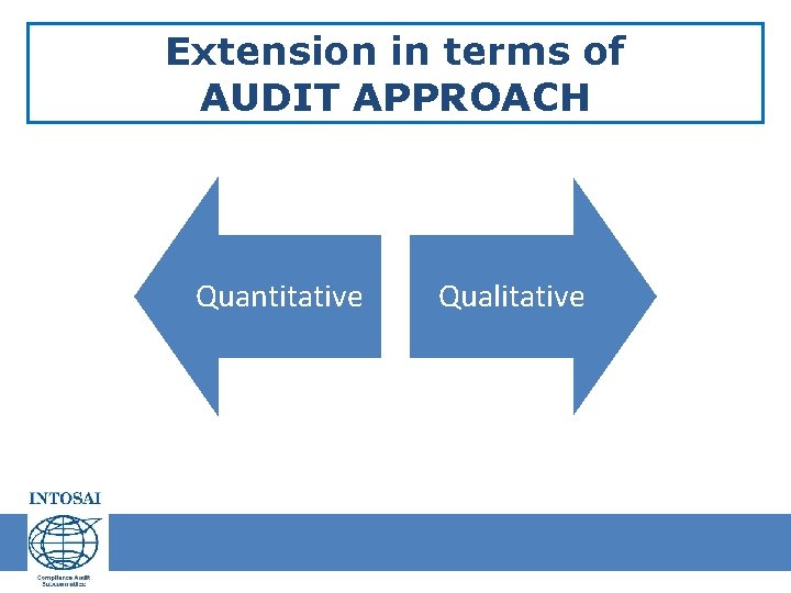 Extension in terms of AUDIT APPROACH Quantitative Qualitative Extension in terms of AUDIT APPROACH Quantitative Qualitative