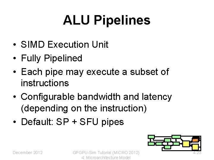 ALU Pipelines • SIMD Execution Unit • Fully Pipelined • Each pipe may execute ALU Pipelines • SIMD Execution Unit • Fully Pipelined • Each pipe may execute