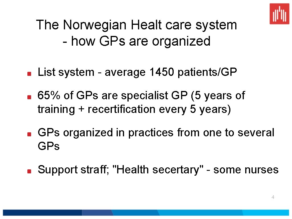 The Norwegian Healt care system - how GPs are organized List system - average
