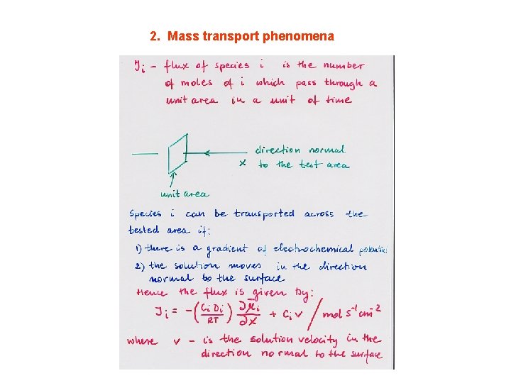 2. Mass transport phenomena 