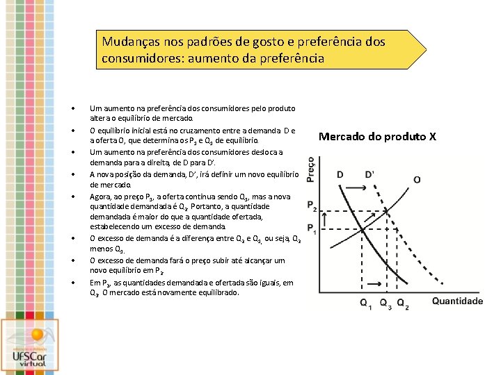 Mudanças nos padrões de gosto e preferência dos consumidores: aumento da preferência • •