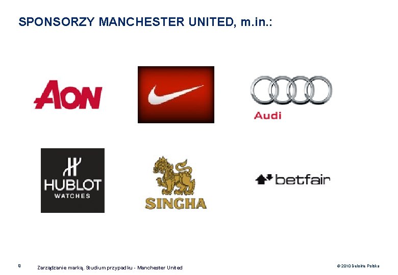 SPONSORZY MANCHESTER UNITED, m. in. : 9 Zarządzanie marką. Studium przypadku - Manchester United