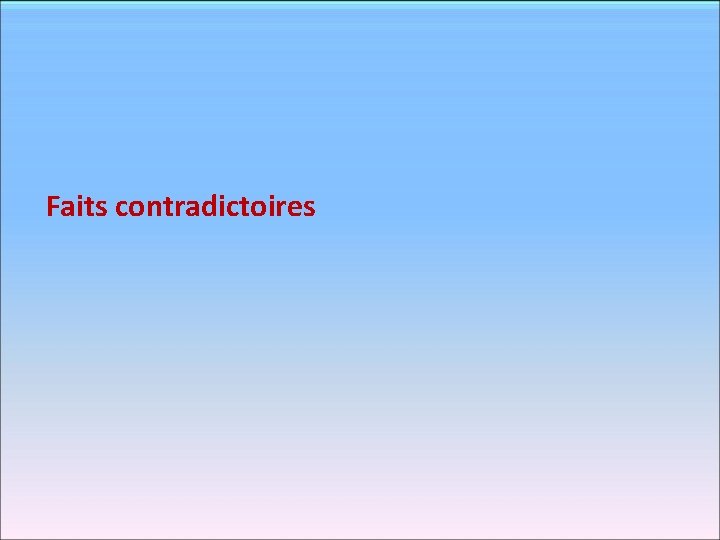  Faits contradictoires 