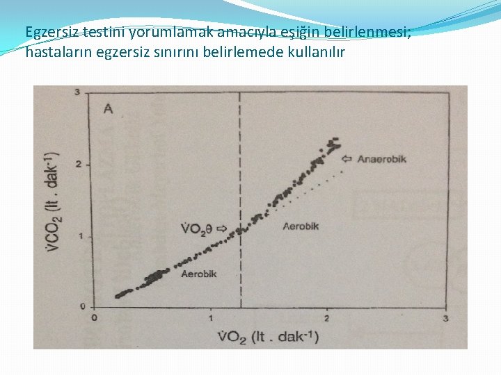 Egzersiz testini yorumlamak amacıyla eşiğin belirlenmesi; hastaların egzersiz sınırını belirlemede kullanılır 