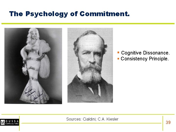 The Psychology of Commitment. § Cognitive Dissonance. § Consistency Principle. Sources: Cialdini; C. A.