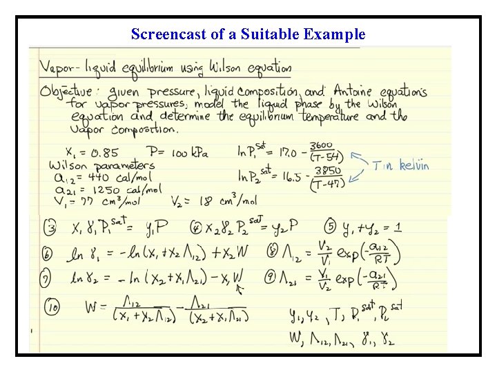 Screencast of a Suitable Example 