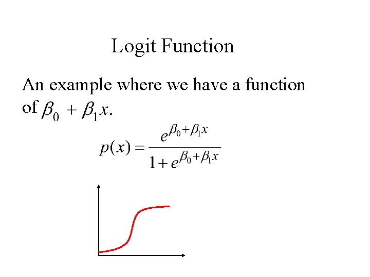 Logit Function An example where we have a function of 
