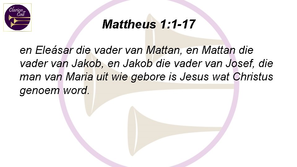 THE GOSPEL OF THE KINGDOM III Mattheus 1