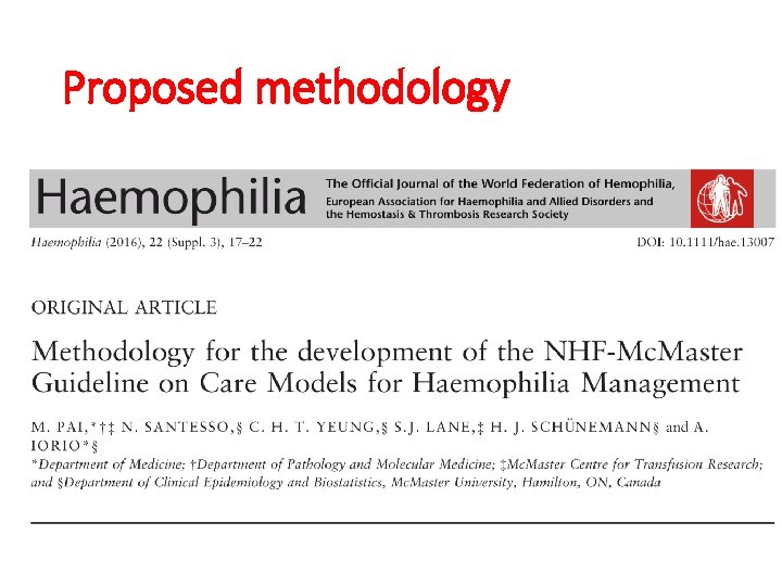 Proposed methodology 