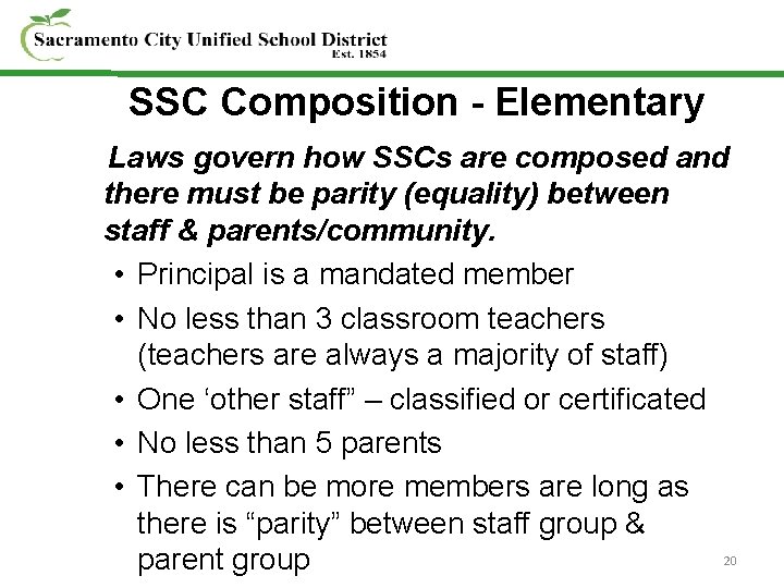 SSC Composition - Elementary Laws govern how SSCs are composed and there must be